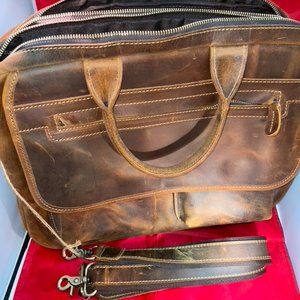 Stressed Leather Brief Case New